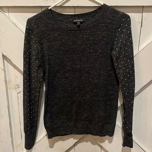 Express Dark Gray Sweater with Rhinestone Sleeves